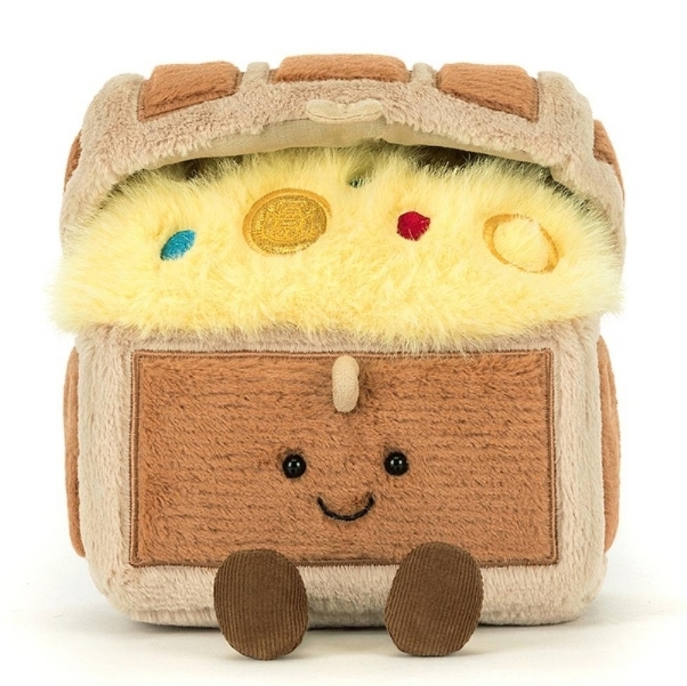 Amuseables Treasure Chest 7.5x6.7x4.3" Soft & Plush BNWT Authentic!